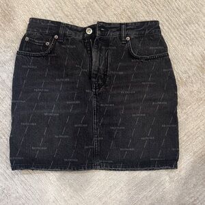 Balenciaga Charcoal Logo Mini Skirt